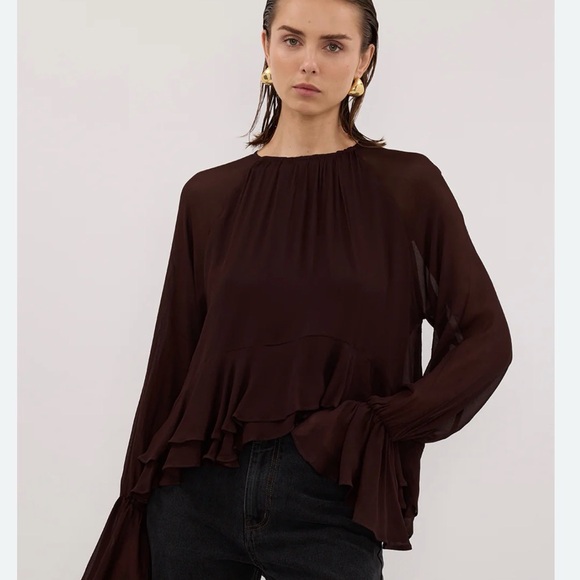 DISSH Tops - DISSH Bodhi Dark Choc Long Sleeve Top